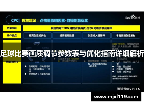 足球比赛画质调节参数表与优化指南详细解析